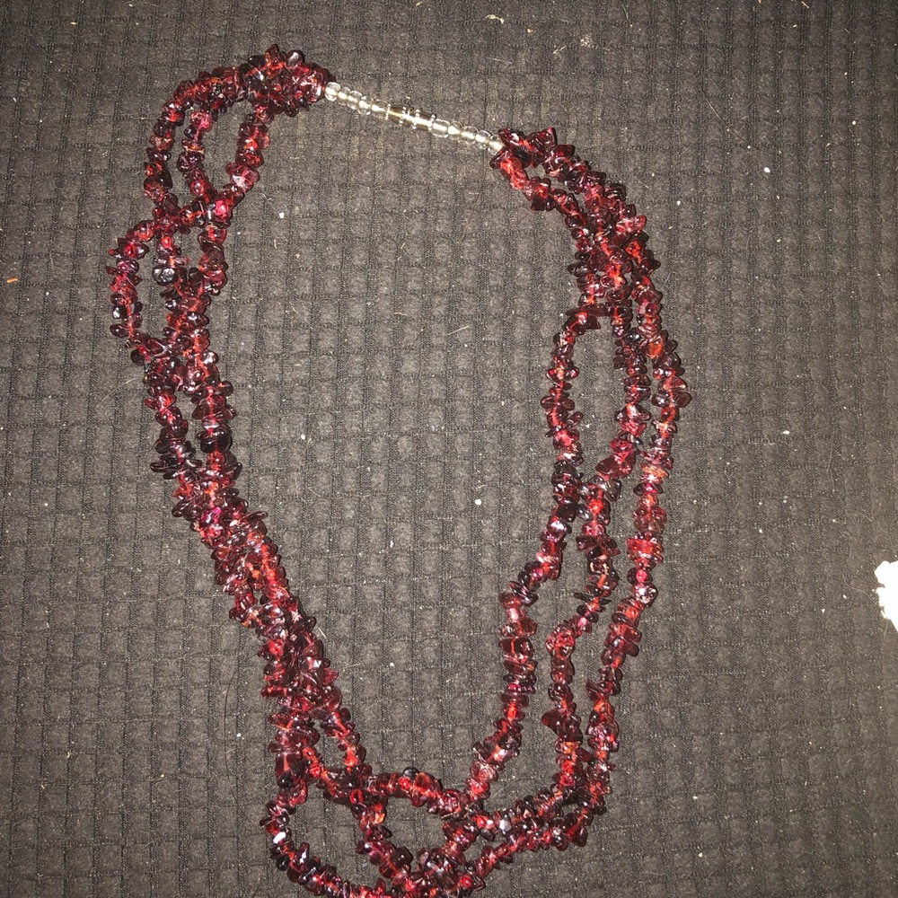 Garnet Chip Costume Necklace - 703 $30 or $25 w/offer